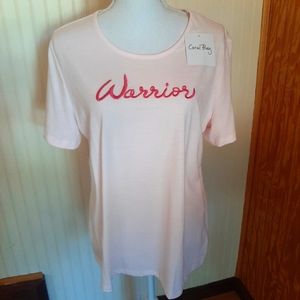 NWT Coral Bay Cares Warrior Breast Cancer Survivor T-Shirt Support